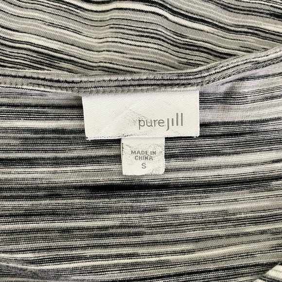 Pure J Jill Space-Dyed Black White Top with Pockets - Picture 7 of 9